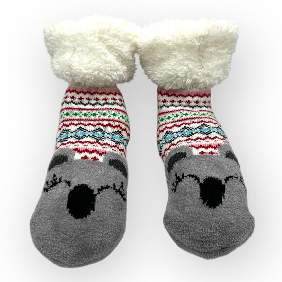 Juniors' So Cozy Slipper Socks Kuala Bear Fleece Lined No Slip Footies - Picture 8 of 13